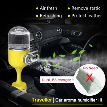 

Nanum 2018 Car Aroma Humidifier Cool mist Diffuser Ultrasonic Aromatherapy 70ML Car Air Freshener Purifier with Dual USB charger