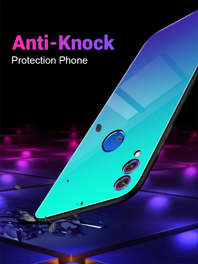 Gradient Glass Case For Huawei Honor 8X 9 Lite 10 Color Phone Case For Huawei P20 Lite P Smart Plus Nova 3i Luxury Cover Shell