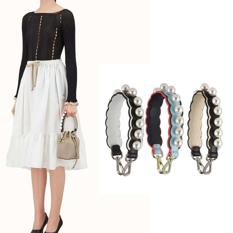 AUTEUIL Pearls Mini Shoulder Strap Women Bag Accessories Spring Summer Shoulder Bag Strap Split Leather Strap You Long Strap AUTEUIL Pearls Mini Shoulder Strap Women Bag Accessories Spring Summer Shoulder Bag Strap Split Leather Strap You Long Strap