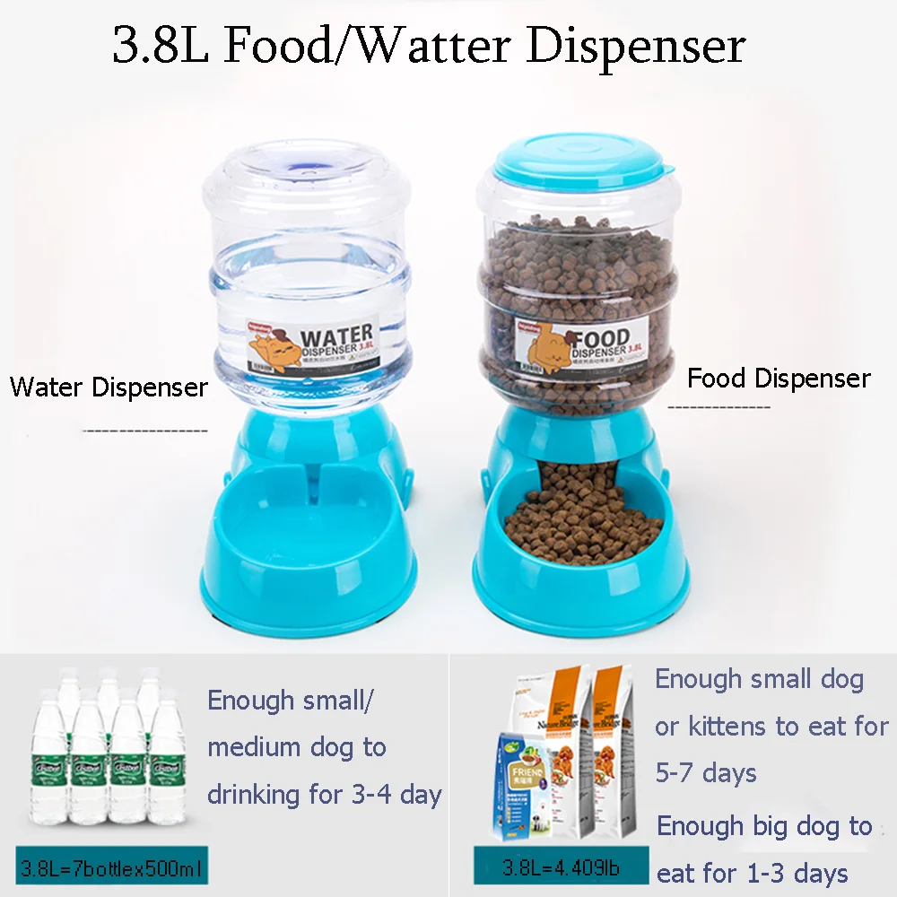 3.8л автоматическая кормушка для домашних животных большой дозатор воды для собак поилка для кошек большая емкость дозатор для собак