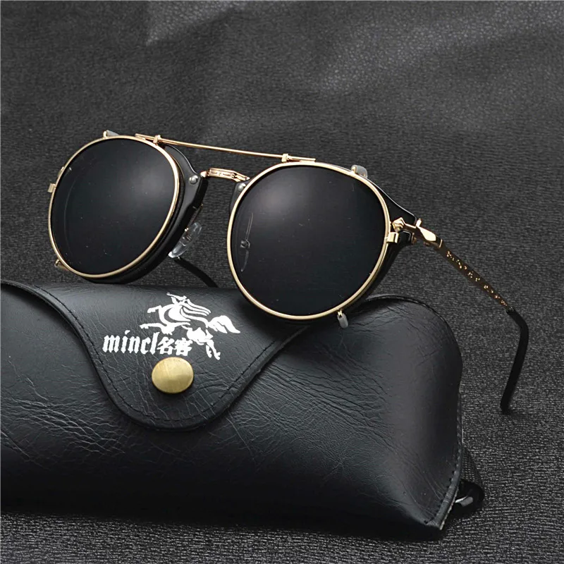 

MINCL/2018 Men Myopia sunglasses Clip Myopia Clip On Dual Purpose Driving mirror goggles Round sunglasses Goggles FML