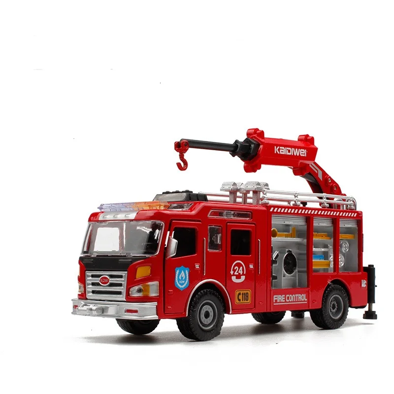 Brinquedos de água fogo motor caminhão liga diecast 1:50 modelo superior  canhão água rotatable 360 graus girar incêndio resgate crianças brinquedos  - AliExpress