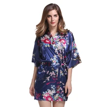 Винтажная Женская атласная короткая ночная рубашка для сна китайский женский халат платье винтажное кимоно юката Lounge ночное белье пижамы