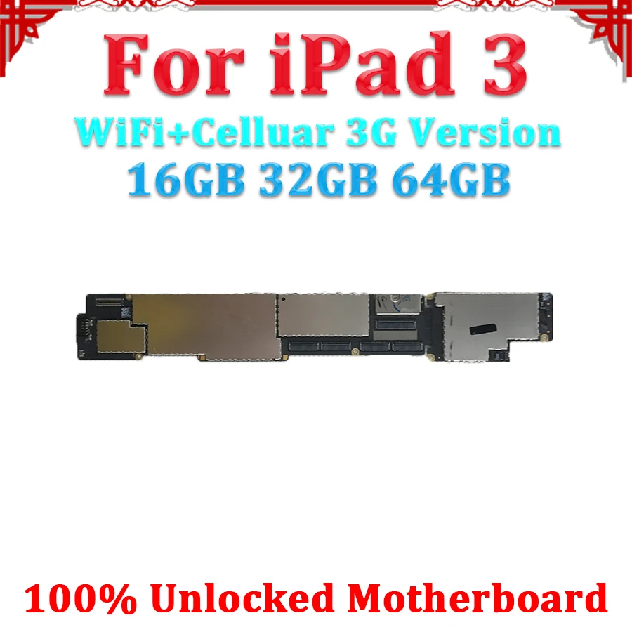 A1416/A1430 WiFi+ Celluar 3g версия для iPad 3 материнская плата, разблокированная материнская плата для iPad 3 с системой IOS