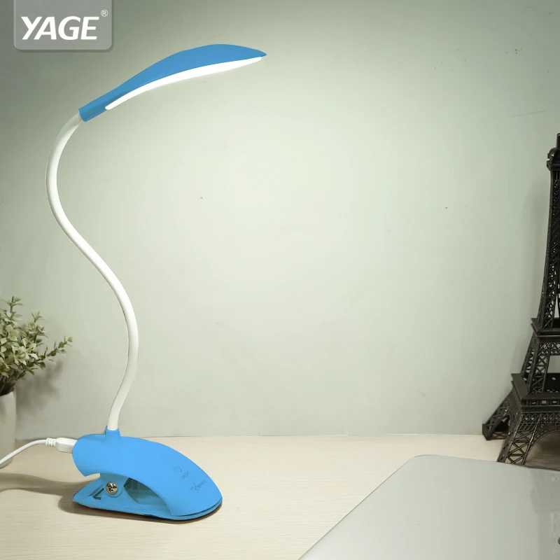 

YAGE Desk lamp USB led Table Lamp 14 LED Table lamp with Clip Bed Reading book Light LED Desk lamp Table Touch 3 Modes YG-5933