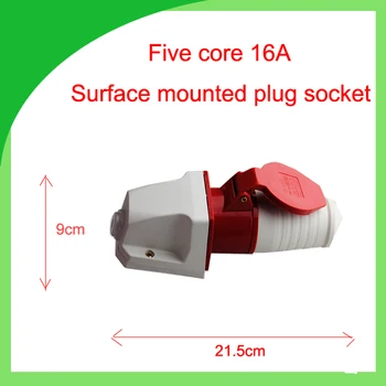 

16A 380V waterproof industrial plug and socket IP44 three phase 5pin surface mounted plug socket
