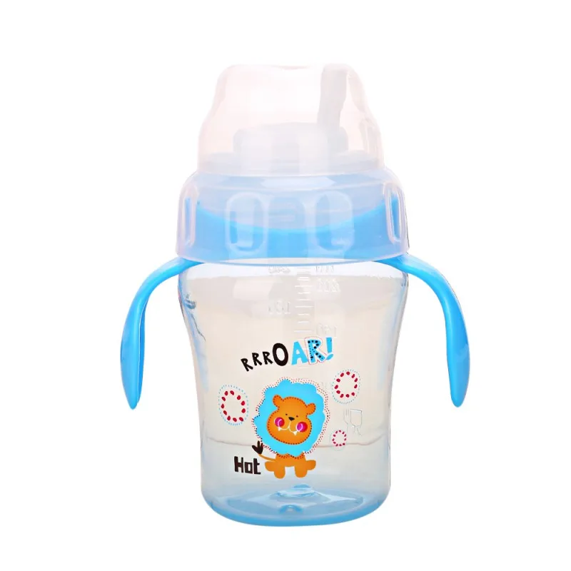 Murah 240 Ml Bayi Anak anak Lucu Cangkir Balita Bayi Kartun Deer Anak Belajar Minum Jerami Botol dengan Handle Sippy Cup 1 PC Baru