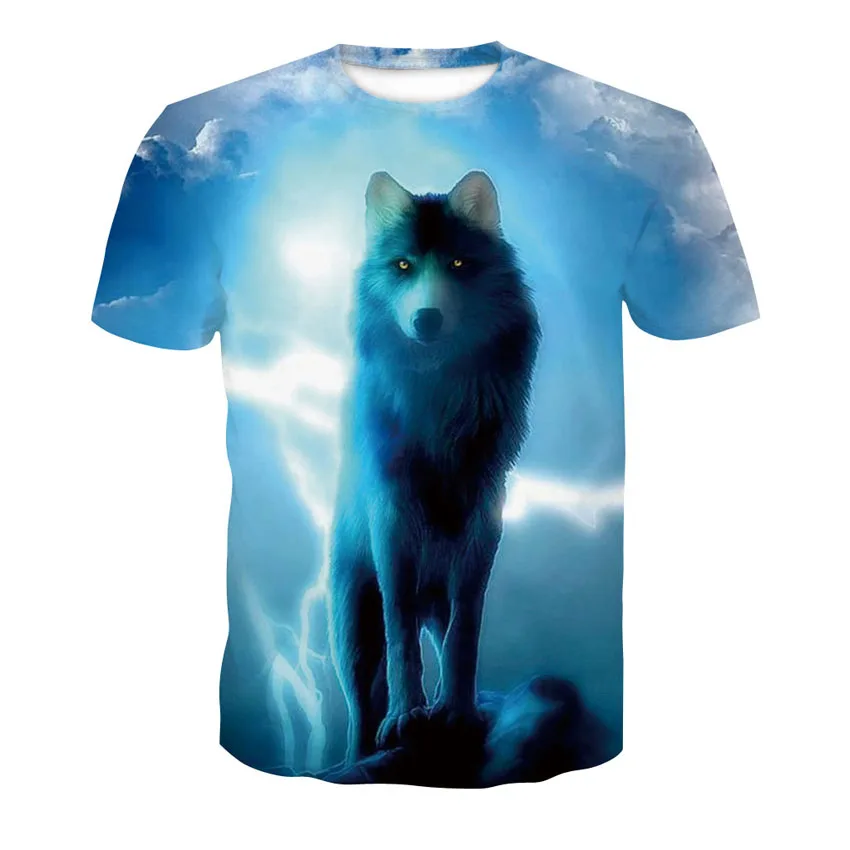 Mens tee 3d t shirt homme Summer Wolf Animal Printing Short Sleeve T-Shirt Blouse Tops Male funny shirts camiseta masculina | Мужская