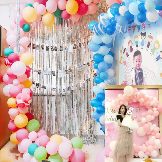 Single Double Hole Clear Balloon Decorating Strip Arch Garland