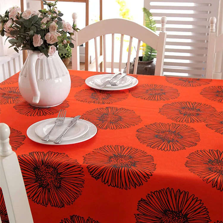 

Red Cotton Thicken Tablecloth For Table Christmas Daisy Table Cloth Decoracao Para Casa Table Cover Nappe De Table Mariage