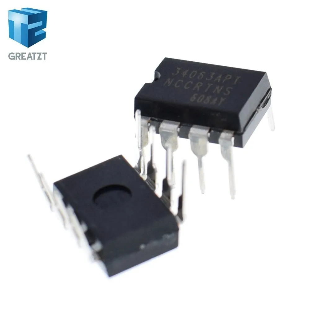 

GREATZT 10PCS MC34063API MC34063 34063 DIP8 DIP Boost or buck power DC/DC converter