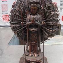 Xd 001573 Тибет Красный Бронза Медь 1000 Arms Авалокитешвара Бодхисаттва гуань Инь Будда