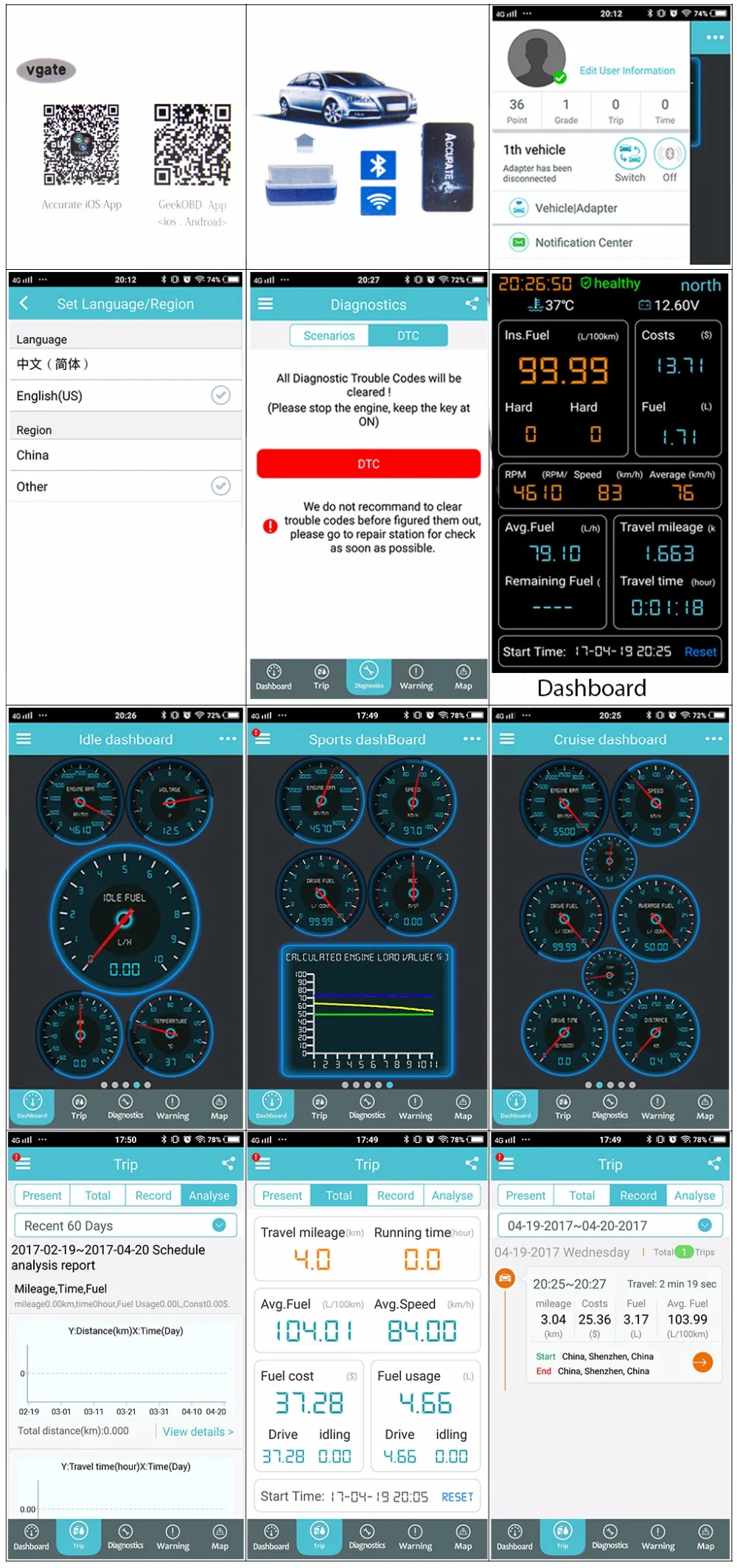 Vgate iCar Pro elm327 v1.5 Bluetooth/wifi OBD II/диагностический сканер EOBD инструмент elm 327 v2.1V1.5iCar Pro Поддержка Android/IOS