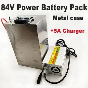

Metal case high quality 84V 30Ah lithium li ion battery pack rechargeable for 2000W 1000W motorcycle scooter golf cart+Charger
