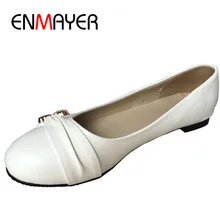 ENMAYER Fashion Flats Women Shoes Large Size 34 47 Female Ballet Shoes Closed Toe Spring and