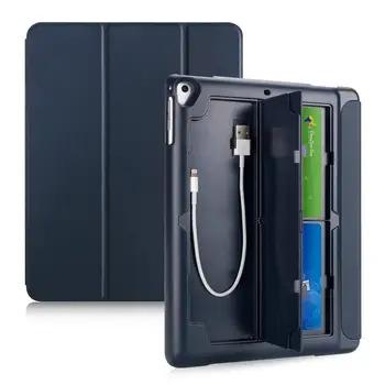 

For iPad 2017/2018 9.7 inch Case Butterfly Stand Stylus Pencil Holder+Card Slot+USB interface+Wake/Sleep Case for iPad 5/6 Air 2