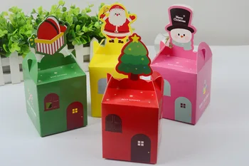 

2000PCS Christmas Wedding candy fruit box colorful christmas box christmas eve apple folding cartons cute bag casual