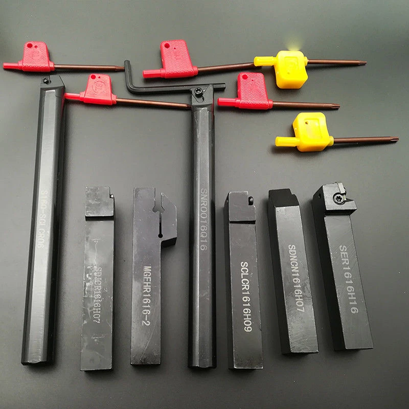 

7pcs 16mm Lathe Turning Tool Holder Boring Bar CNC Lathe Cutting Tools High-precision Turning Tool Set with Wrenches