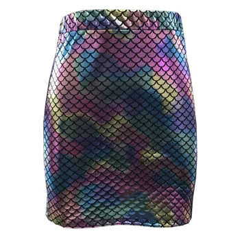 

2019 New Women Sexy Colorful Mermaid Pencil Bodycon High Waist Causal Pencil Mini Skirt