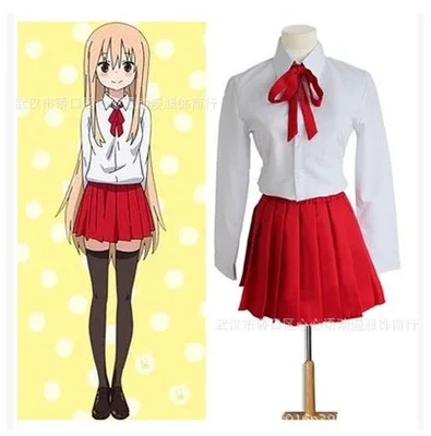 2018 Coshome Doma Himouto Umaru парики Косплей Костюмы Школьная форма для девочек женское