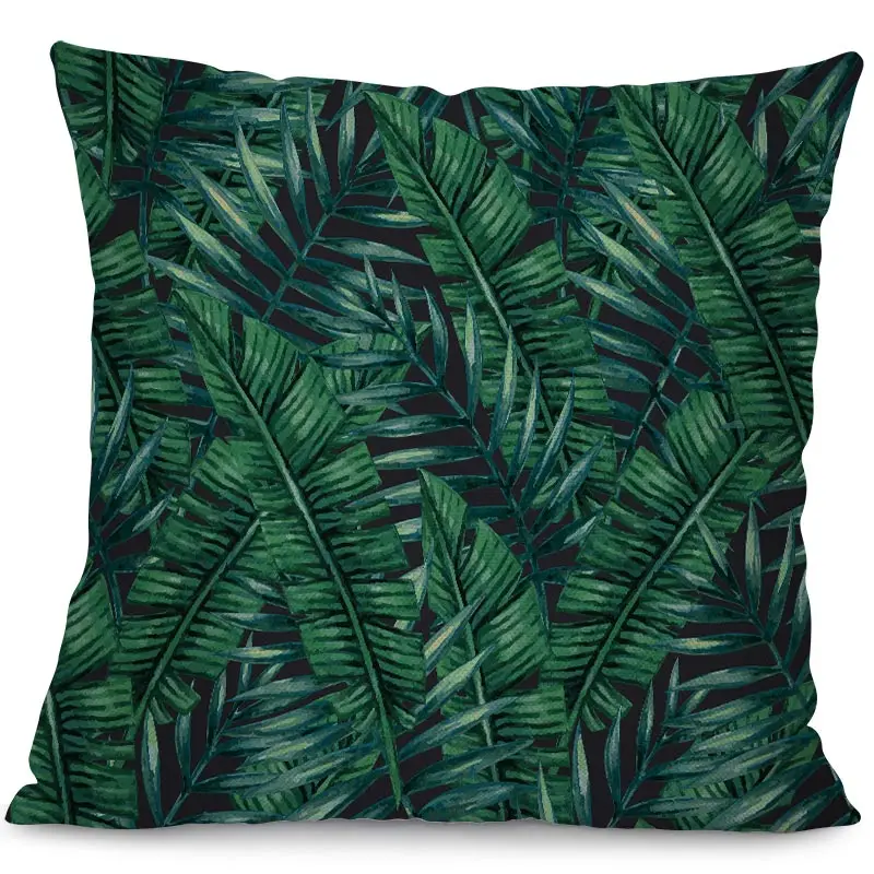 Miracille Тропическое зеленое растение, подушка с принтами листьев, наволочка для дома, декоративное хлопковое белье, наволочка для спальни, поясная наволочка - Цвет: 6