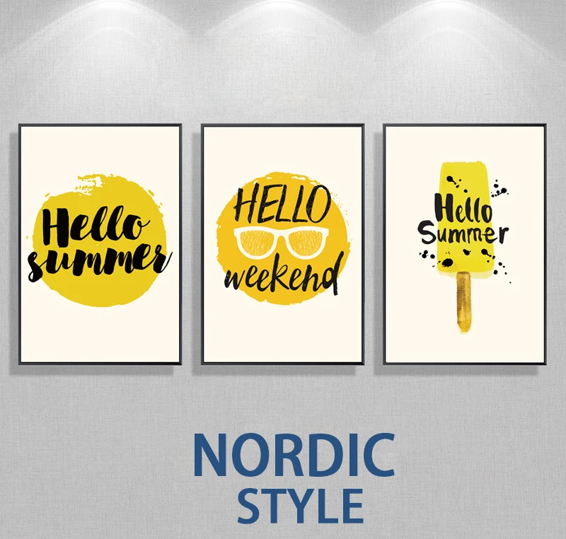 Картины на холсте hello summer простой стиль художественные плакаты домашний декор