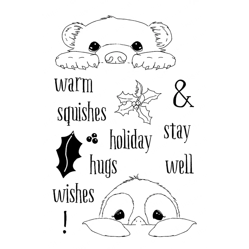 

Warm Wishes/animals Transparent Clear Silicone Stamp/Seal for DIY scrapbooking/photo album Decorative clear stamp