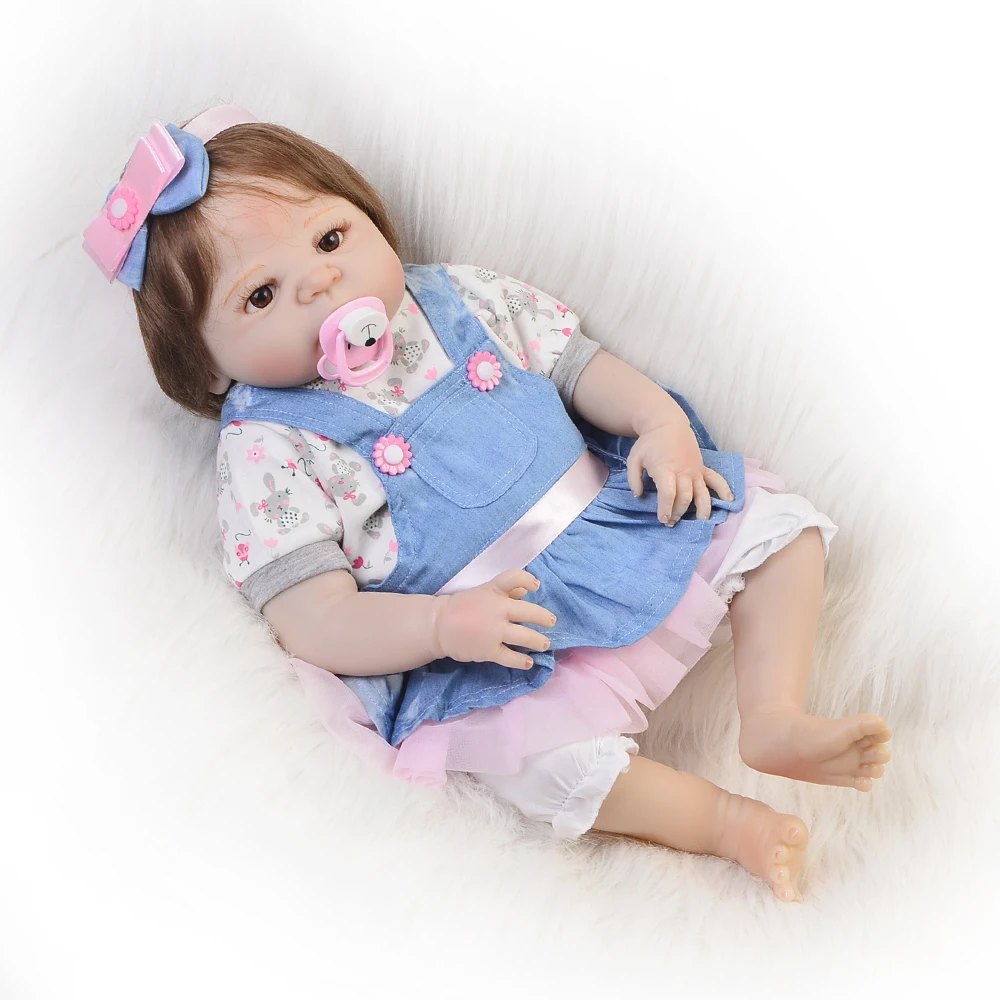 

NPK 23Inch Doll Reborn Full Vinyl Babies Doll For Girls 57 CM Realistic Soft Alive Reborn Baby Doll For Kids Playmate