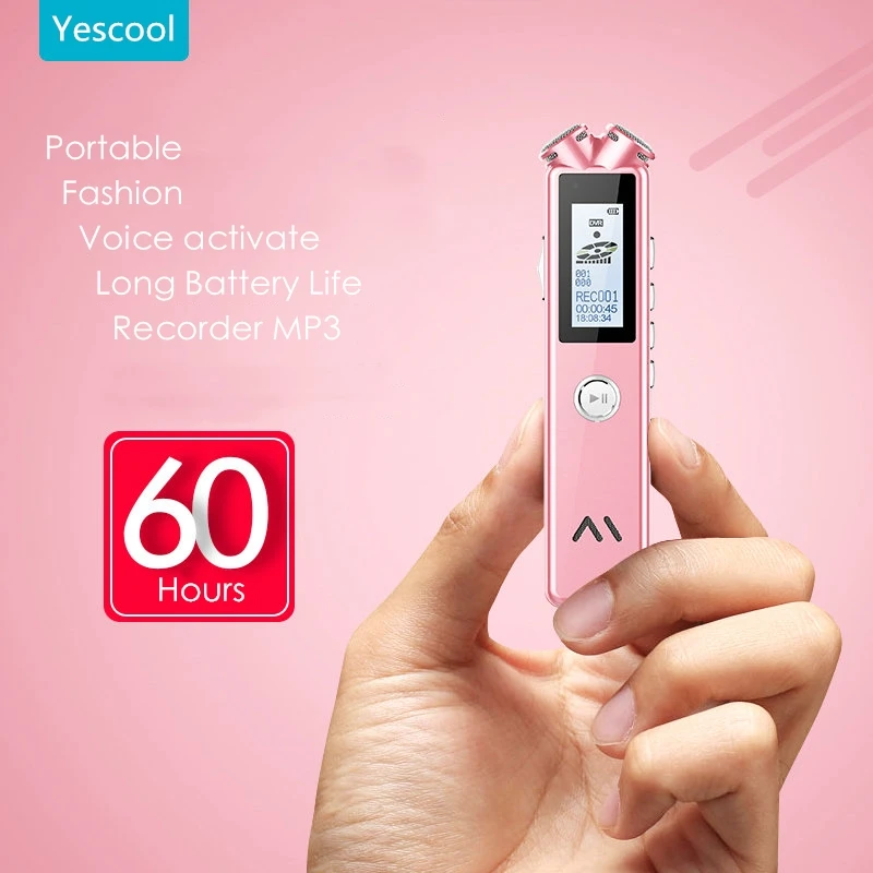Yescool A20 8 | 16 32 Гб Профессиональный мини цифровой диктофон для MP3 плеера черный и
