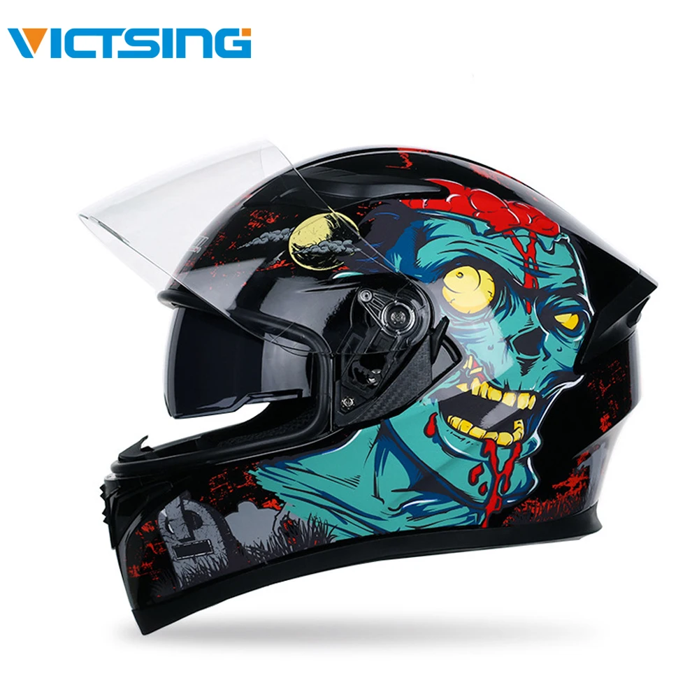 

VicTsing Motorcycle Helmets Dual Visor Modular Flip Up Helmet Racing Motocross Helmets M-XXL Motorcycle Helmet 55-64CM 4 Colors