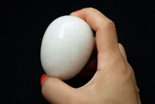 1 piece handmade White marble stone egg shape hot spa massage tool for health care