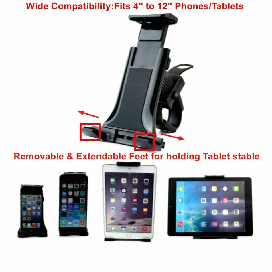 

Cettkowns All-In-One Cycling Bike iPad/iPhone Mount, Portable Compact Tablet Holder for Indoor Gym Handlebar on Exercise Bikes &