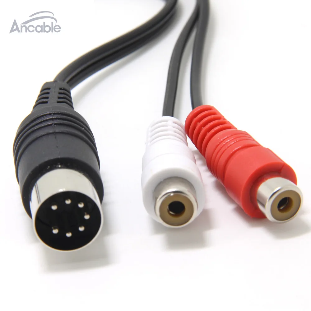7 контактный DIN мужской MIDI кабель к 2 двойным RCA гнездовой аудиокабель для Naim Quad Bang &