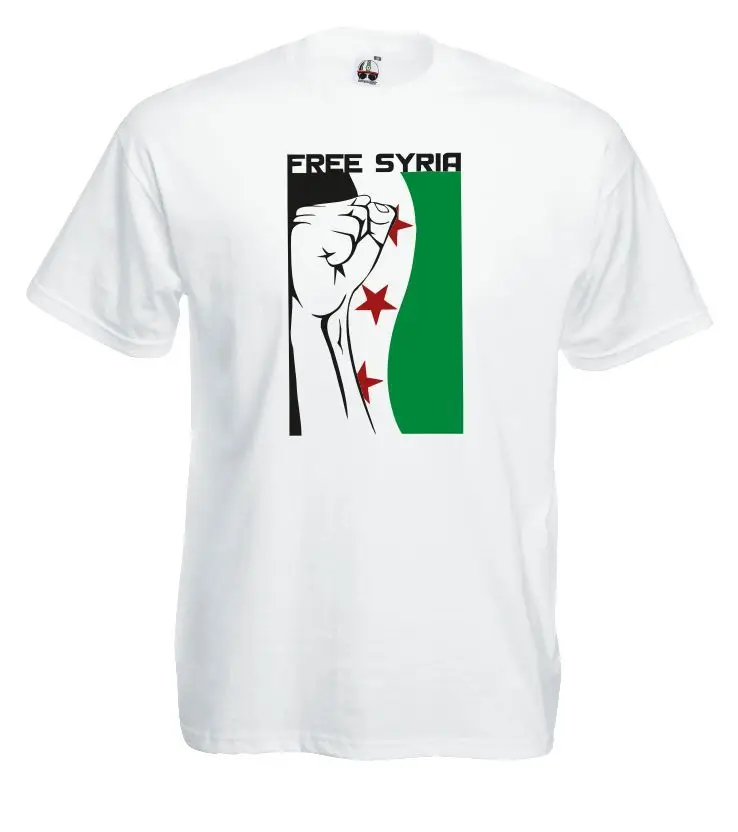 

Free Shipping Summer Fashion Free Syria Maglia J476 T-shirt 100% Cotone Activism Syrian Respect Summer Men Clothing