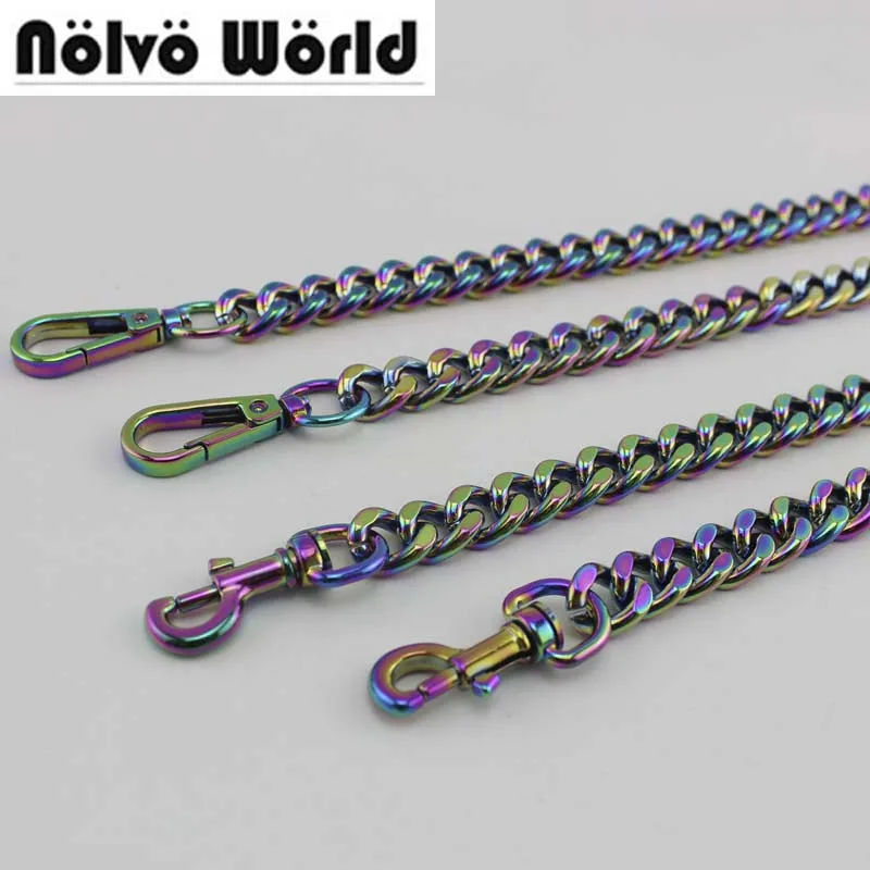 1 piece 13mm Anodized Iridescent rainbow aluminium chain for women bags purse wallets long strap chain chains
