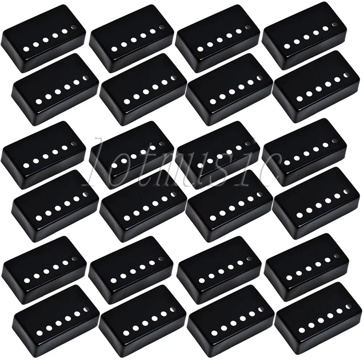 24Pcs Black Metal Humbucker Pickup Covers Neck Guitar Pickup Covers