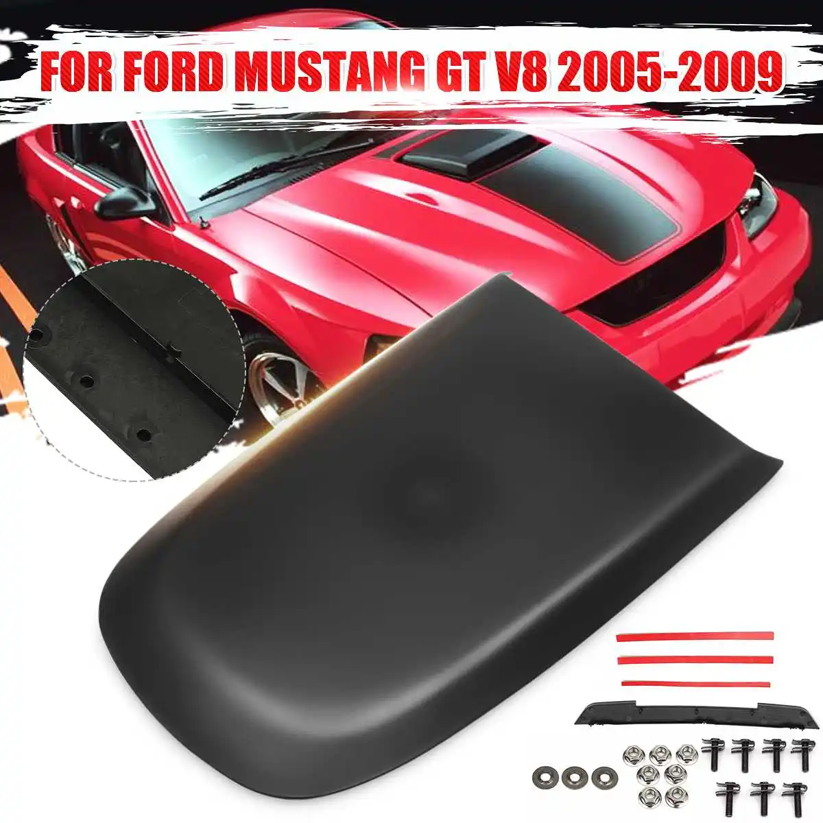

ABS Front Hood Scoop Vent Black For Ford/Mustang GT V8 2005 2006 2007 2008 2009