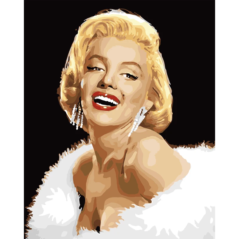 Digital Diy oil painting by numbers Marilyn Monroe wall decor picture