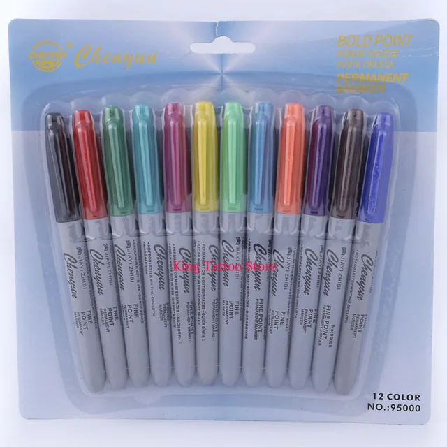Tattoo Transfer Pen 12PCS/box Professional Tattoo Transfer Skin Marker Pen For Makeup Tattoo Accessories Supply Tattoo Transfer Pen 12PCS/box Professional Tattoo Transfer Skin Marker Pen For Makeup Tattoo Accessories Supply