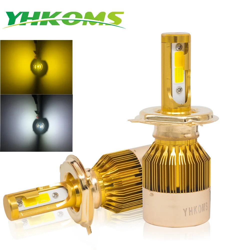 

YHKOMS H4 H7 LED H1 H3 H8 H9 H11 9005 HB3 9006 HB4 9012 880 881 H27 Car Headlight Auto Fog Light 3000K 6000K Yellow White Light