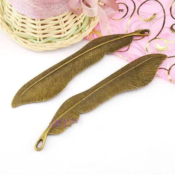 

3pcs Antique Silver tone/Antique Bronze Feather Hair Kanzashi/Bookmark Pendant Charm/Finding,DIY Jewelry Accessory