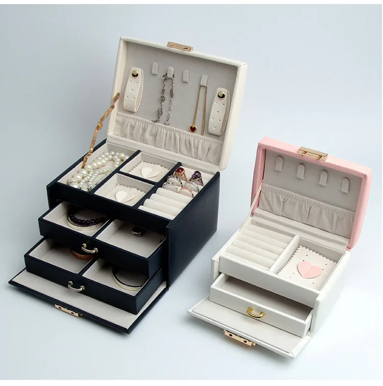 Japanese Style bowknot jewelry box jewelry collection box with lock wedding gifts for girlfriend's birthday jewelry organizer