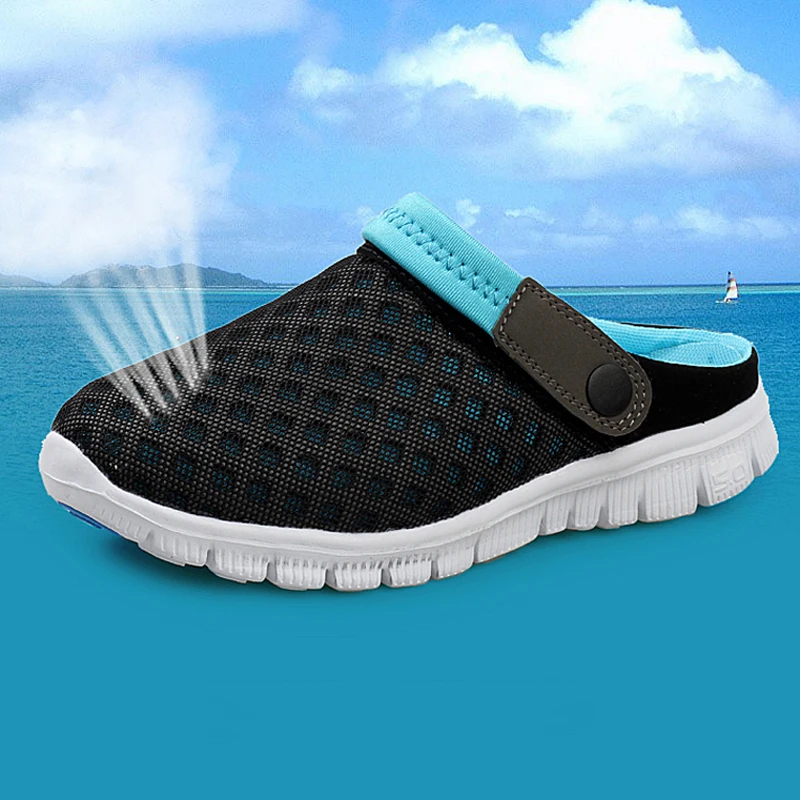 SAGUARO/пляжная обувь для мужчин; летние дышащие сетчатые уличные сандалии без застежки; мужские спортивные шлепанцы; Вьетнамки; zapatillas hombre deportiva
