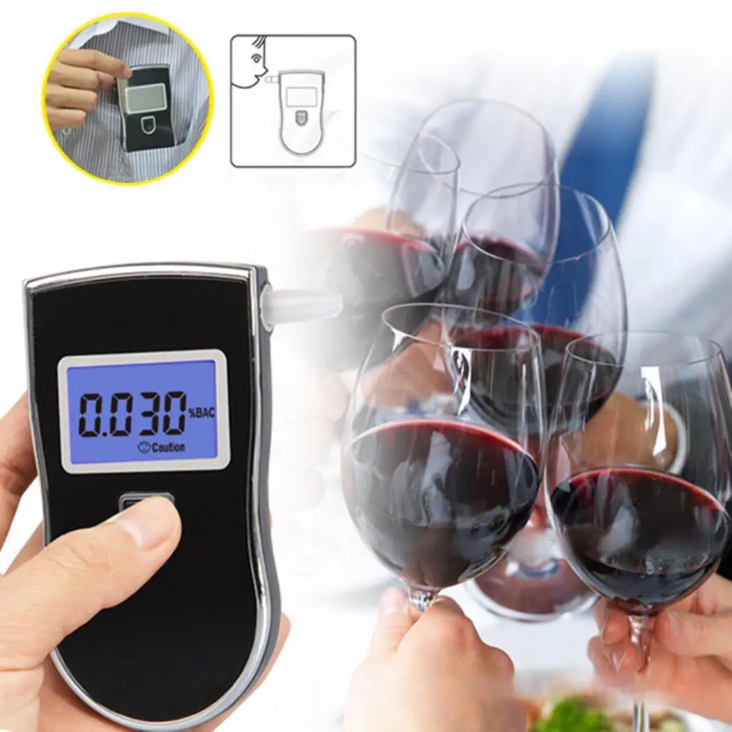 الرقمية LCD الشرطة الكحول التنفس اختبار الكحول الأزرق الخلفية 3 أرقام شاشة اختبار محلل كاشف