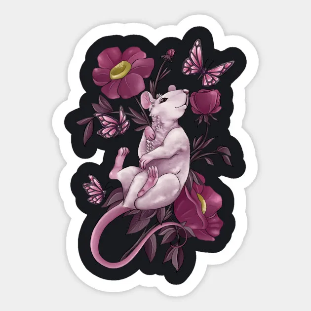 

1Pcs Floral Rat flower Sticker Waterproof Auto Motor Decor Graphics Car Decal
