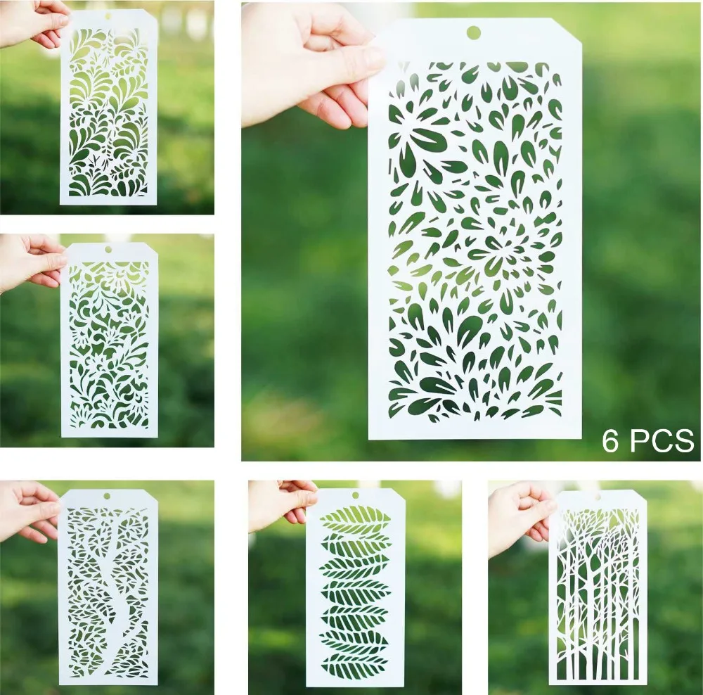

6 PCS 12*24 cm Seamless Stencil for Scrapbooking Painting album Paper Card Making Craft Decorative Embossing Template