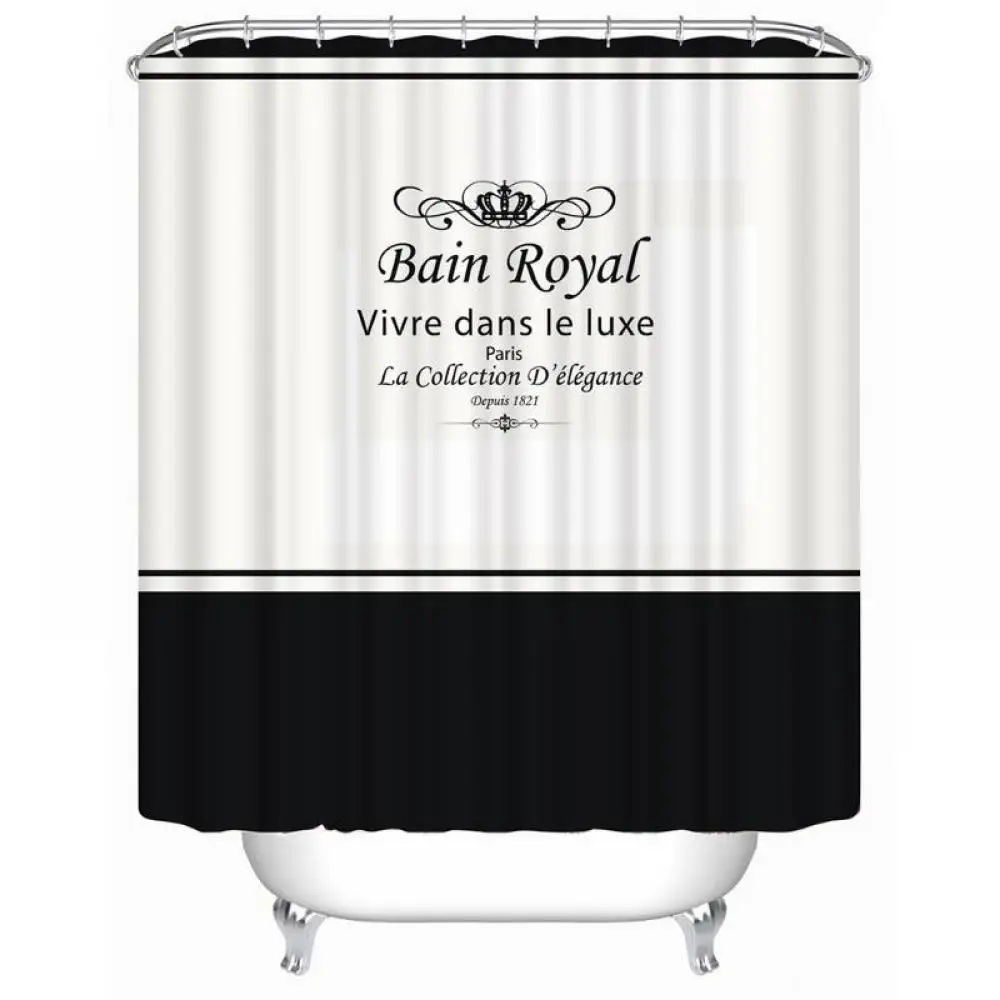 

Royal Crown Letter Print Shower Curtain Waterproof Fabric Shower Curtain Bathroom Curtain Supplies Home Decor
