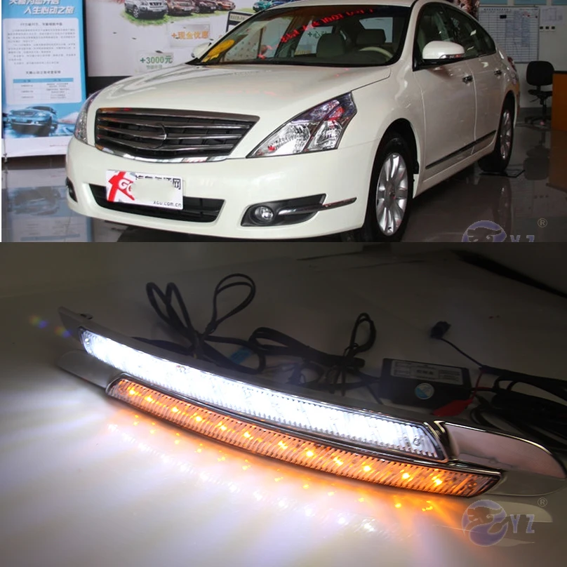 

Car Flashing 1Pair drl For Nissan Altima Teana 2008 2009 2010 LED DRL Daytime Running Lights Daylight Fog light with turn signal