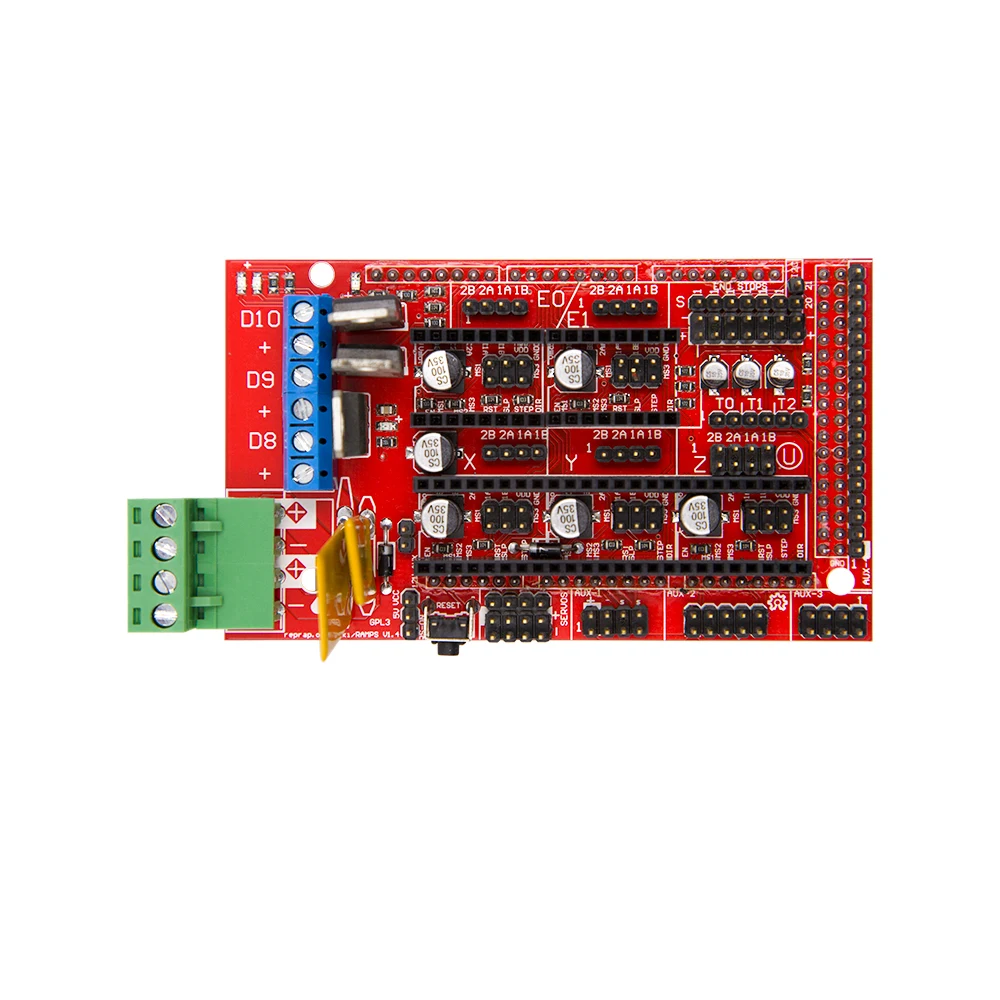 Комплект Reprap Ramps 1,4 с Mega 2560 r3+ HeatBed mk2b+ 12864 ЖК-контроллер+ DRV8825+ механический переключатель+ кабели для 3D-принтера