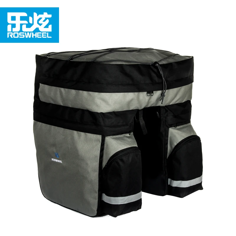 Clearance Roswheel 60L Bicycle Bag Black Blue Red Double Bicycle Rear Seat Rack Trunk Bag with rain cover Handbag Pannier Bike accessories 2